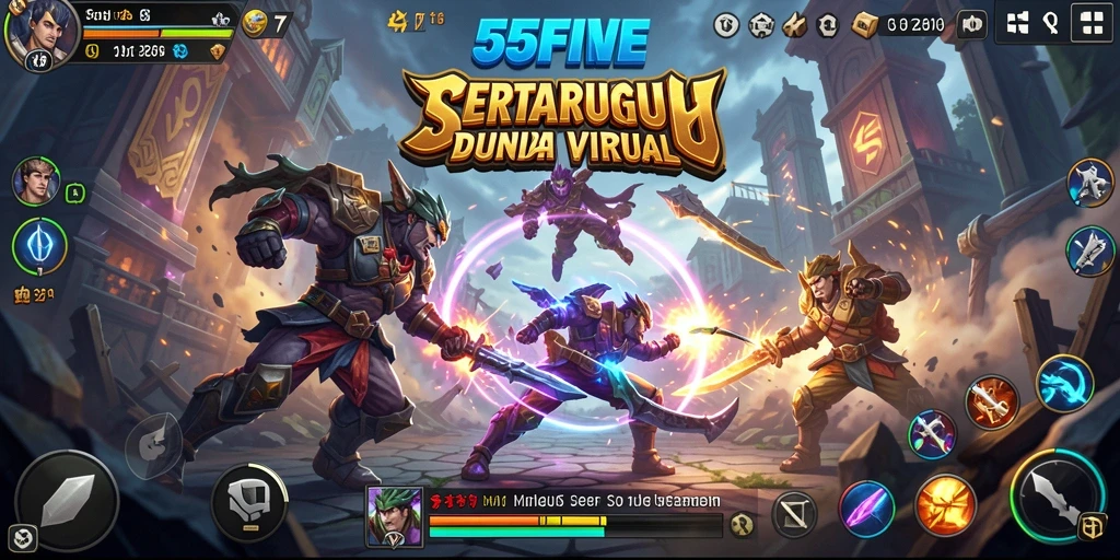 Gameplay seru 55FIVE dengan pertarungan mendebarkan.
