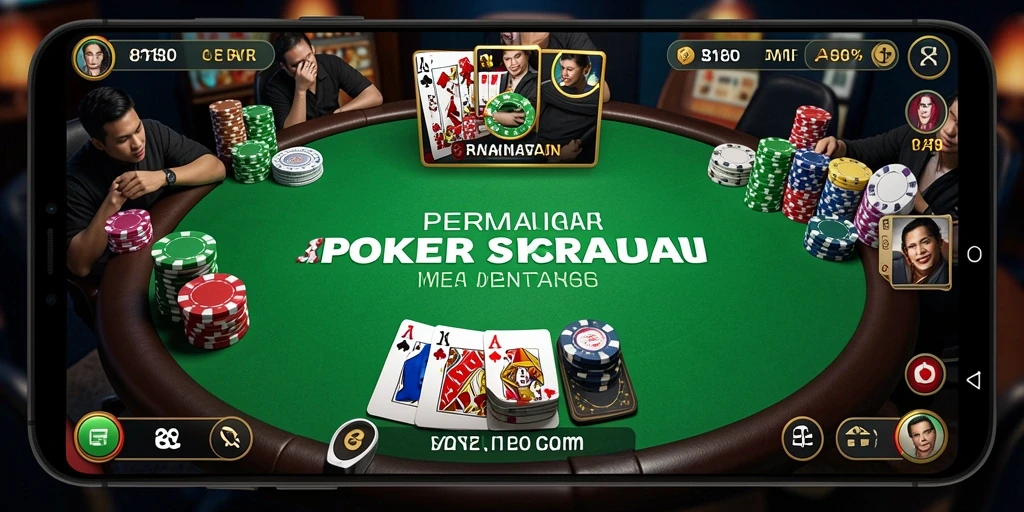 Screenshot gameplay Poker 8180 menampilkan pemain beradu strategi.