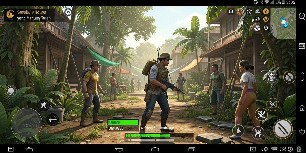 Tampilan gameplay DMD686 yang menarik dan interaktif dalam simulasi kehidupan.