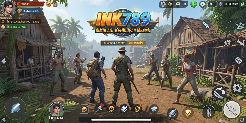 Screenshot gameplay INK789 menampilkan interaksi karakter yang menghibur.