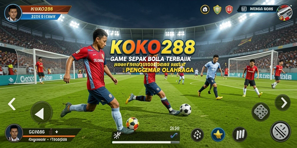 Tampilan gameplay KOKO288 yang seru dan mendebarkan di lapangan sepak bola.