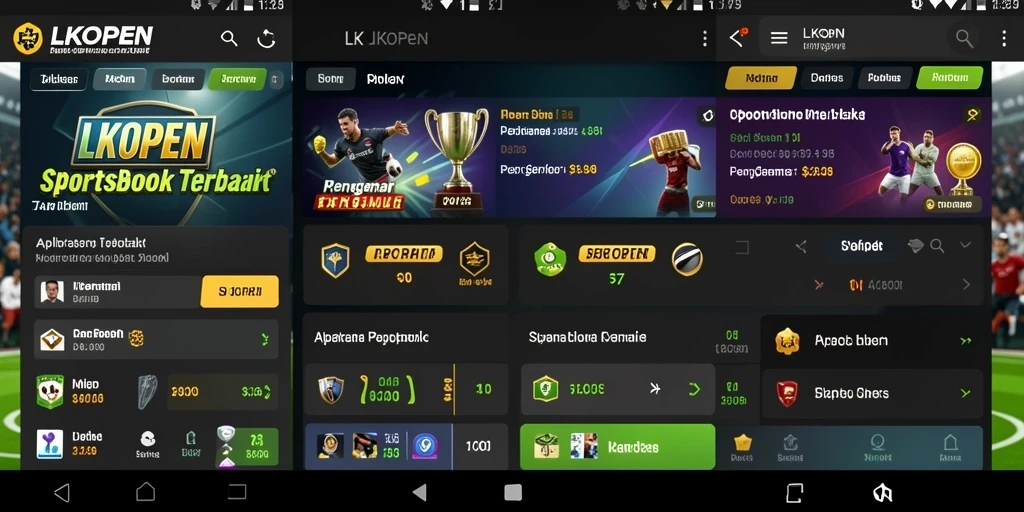 Screenshot LKOPEN menampilkan antarmuka sportsbook yang dinamis dan interaktif.