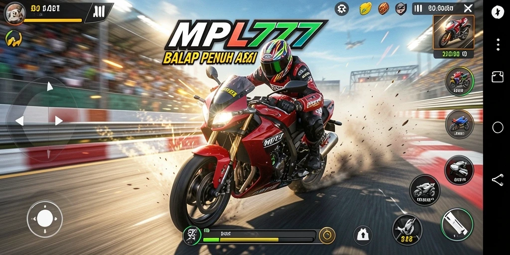 Gameplay seru MPL777 dengan balapan motor yang mendebarkan.