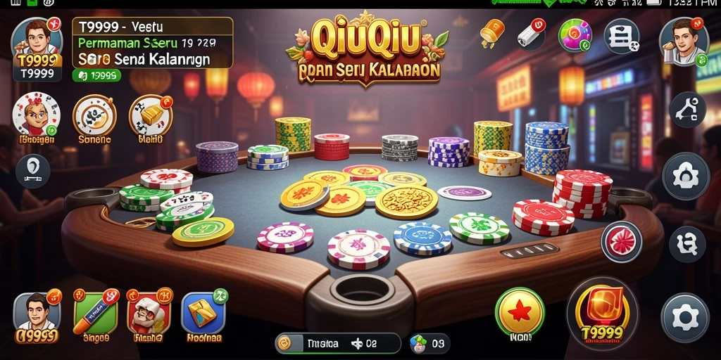 Screenshot gameplay seru T9999 dalam QiuQiu.