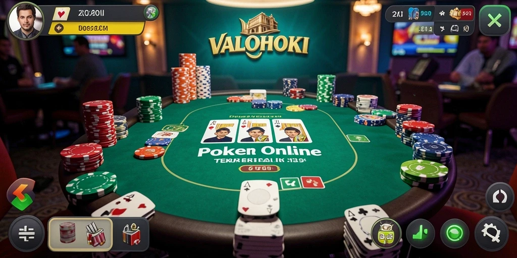 Screenshot permainan VALOHOKI menampilkan aksi seru permainan Poker.